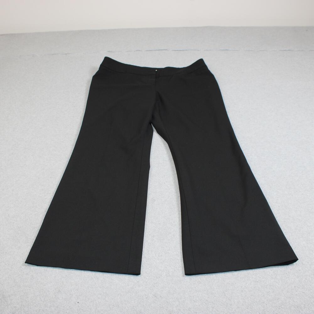 Halogen Quinn Fit Pants Women 14 Petite Black Crepe Stretch Wide Leg Office Work